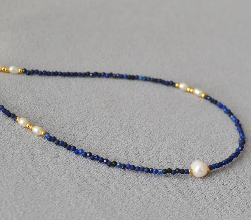 Lapis & Luster Beaded Collar