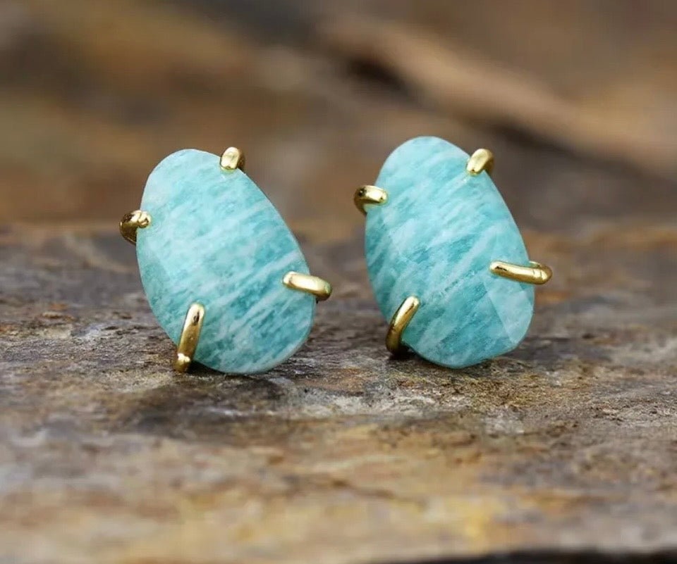 Laguna Mist Amazonite Studs