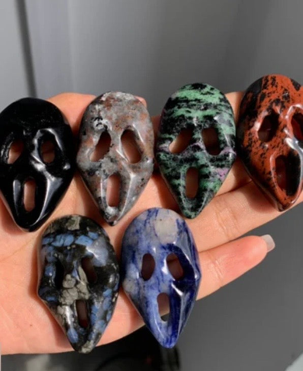 Mystery Ghost Face Crystal Carvings