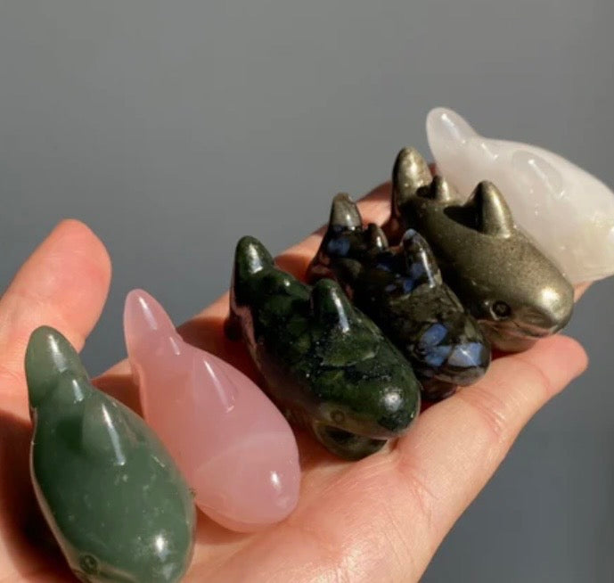 Mystery Crystal Shark Carvings