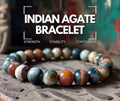 Natural Indian Agate Beaded Bracelet