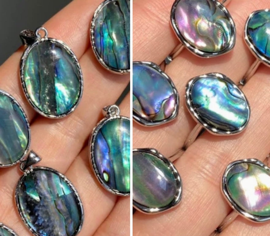 The Abalone Tide Ring & Pendant Set