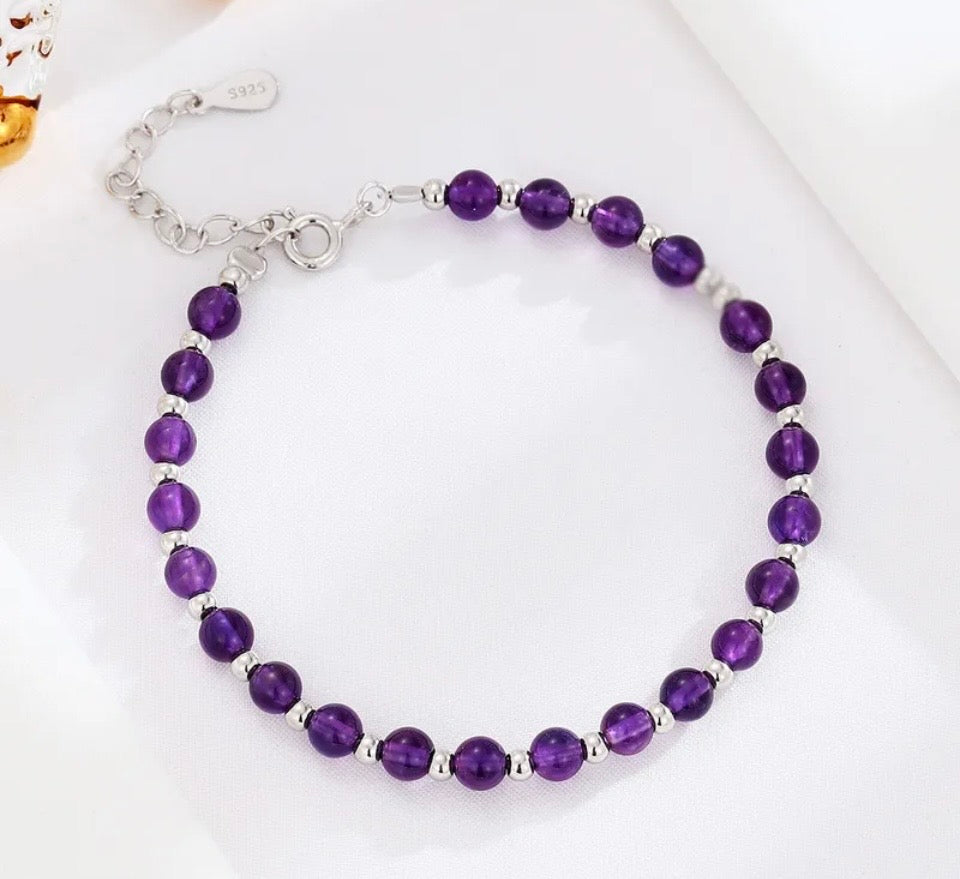 The Twilight Amethyst Sterling Filigree Link Bracelet