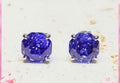 The Midnight Tanzinite Rose Studs