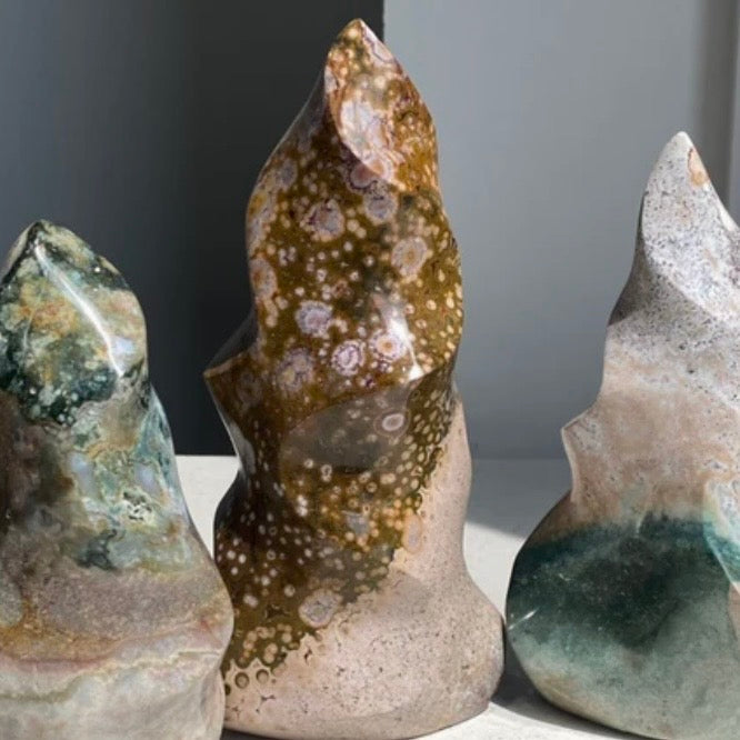 The "Earth & Tide" Ocean Jasper Flame
