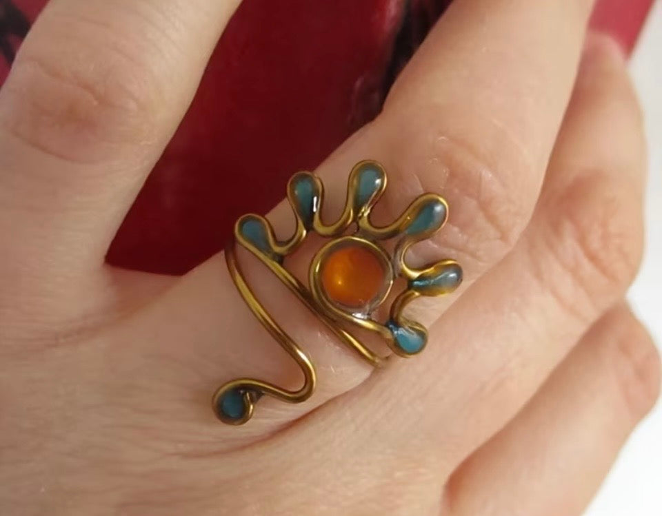 Sol & Sea Stained-Glass Statement Ring