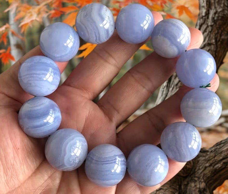 Celestial Banded Blue Lace Agate Energy Bracelet