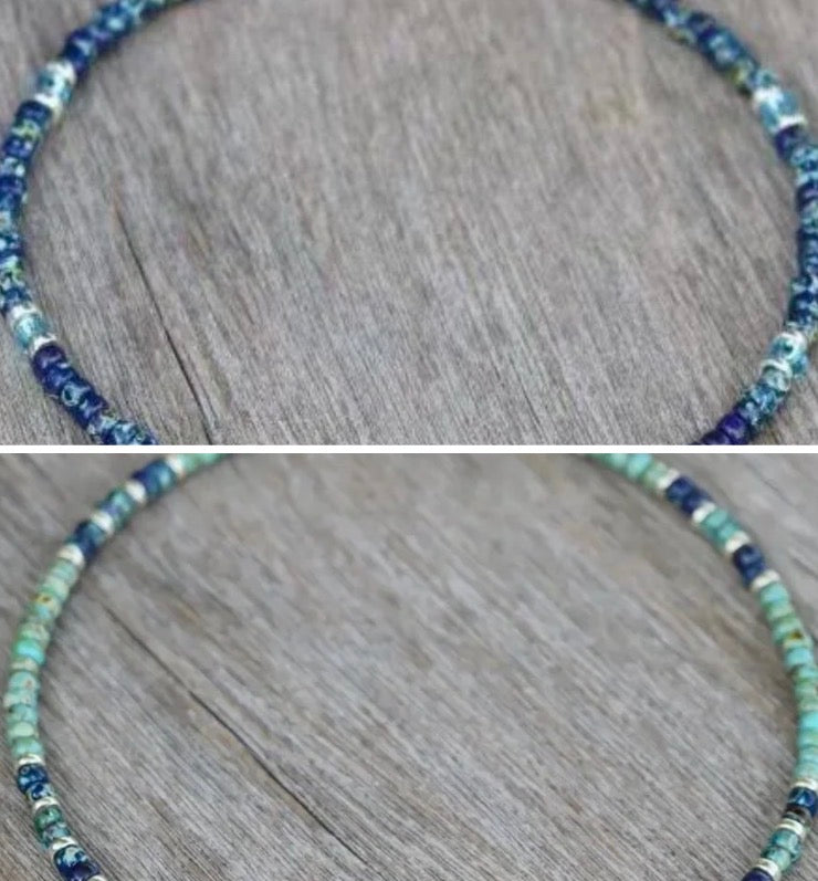 Minimalist Gemstone Mixed-Bead Anklet