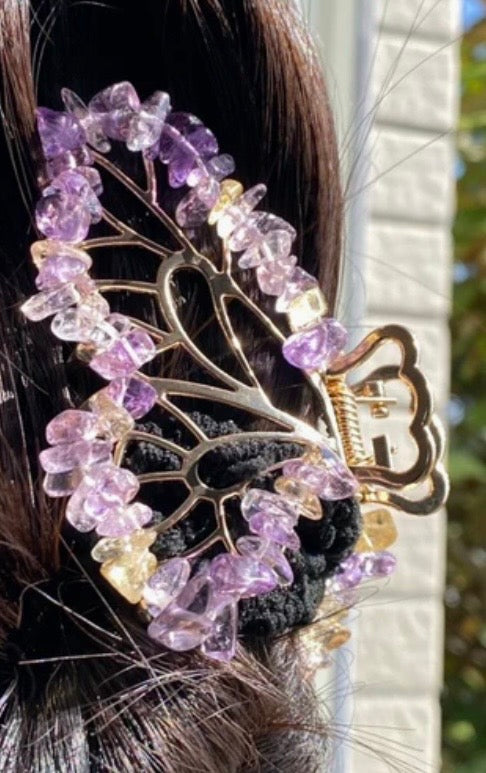 Flutter & Flash: Crystal Chip Butterfly Hair Clips
