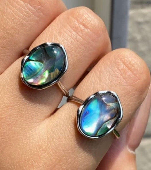 The Abalone Tide Ring & Pendant Set