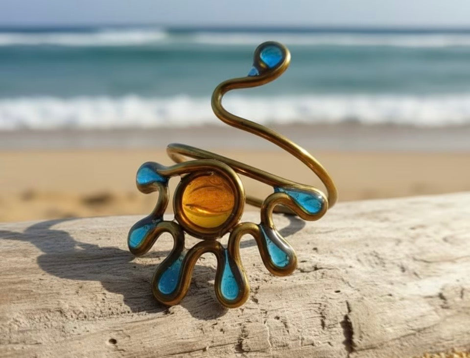 Sol & Sea Stained-Glass Statement Ring
