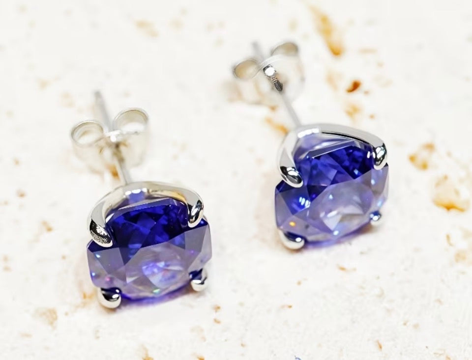 The Midnight Tanzinite Rose Studs