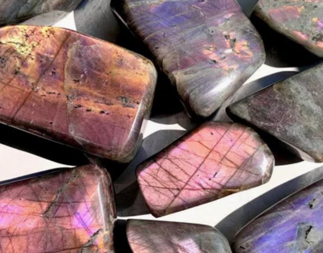 Violet Velvet: Premium Purple Flash Labradorite Freeforms (~800g)