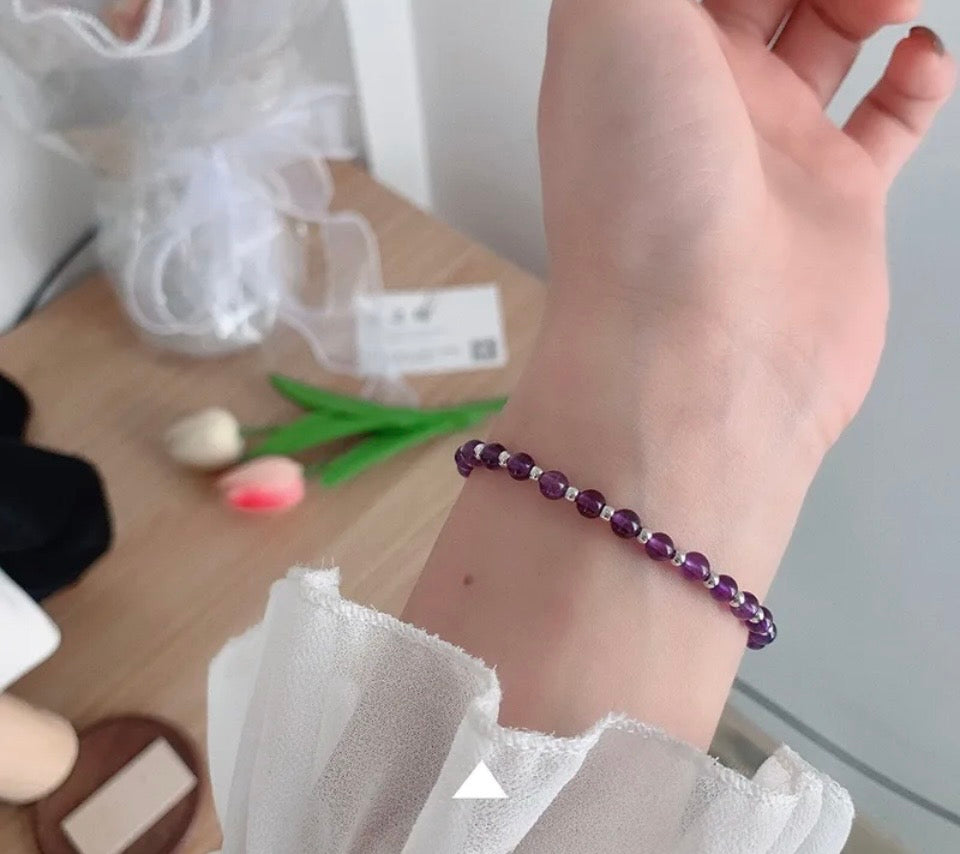 The Twilight Amethyst Sterling Filigree Link Bracelet