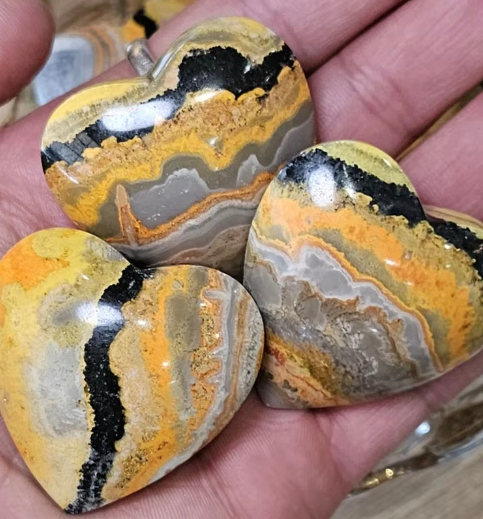 Ethically Sourced Bumblebee Jasper Heart (50g)