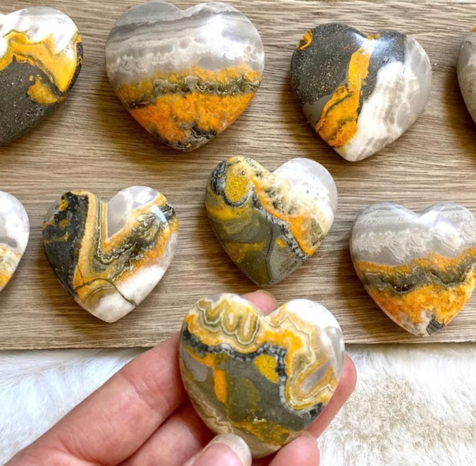 Ethically Sourced Bumblebee Jasper Heart (50g)