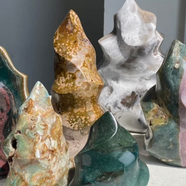 The "Earth & Tide" Ocean Jasper Flame