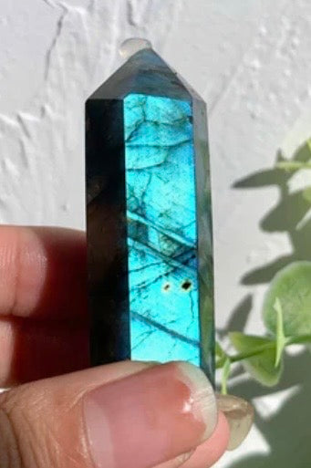 Cosmic Flare: Premium Purple & Blue Labradorite Towers