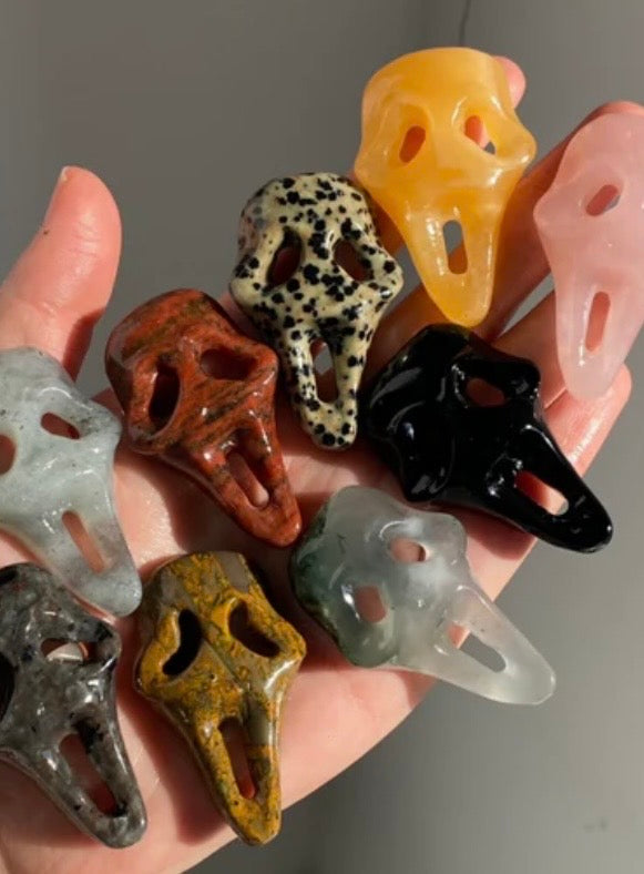 Mystery Ghost Face Crystal Carvings