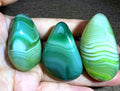 Forest Green Banded Agate Tumbled Stone