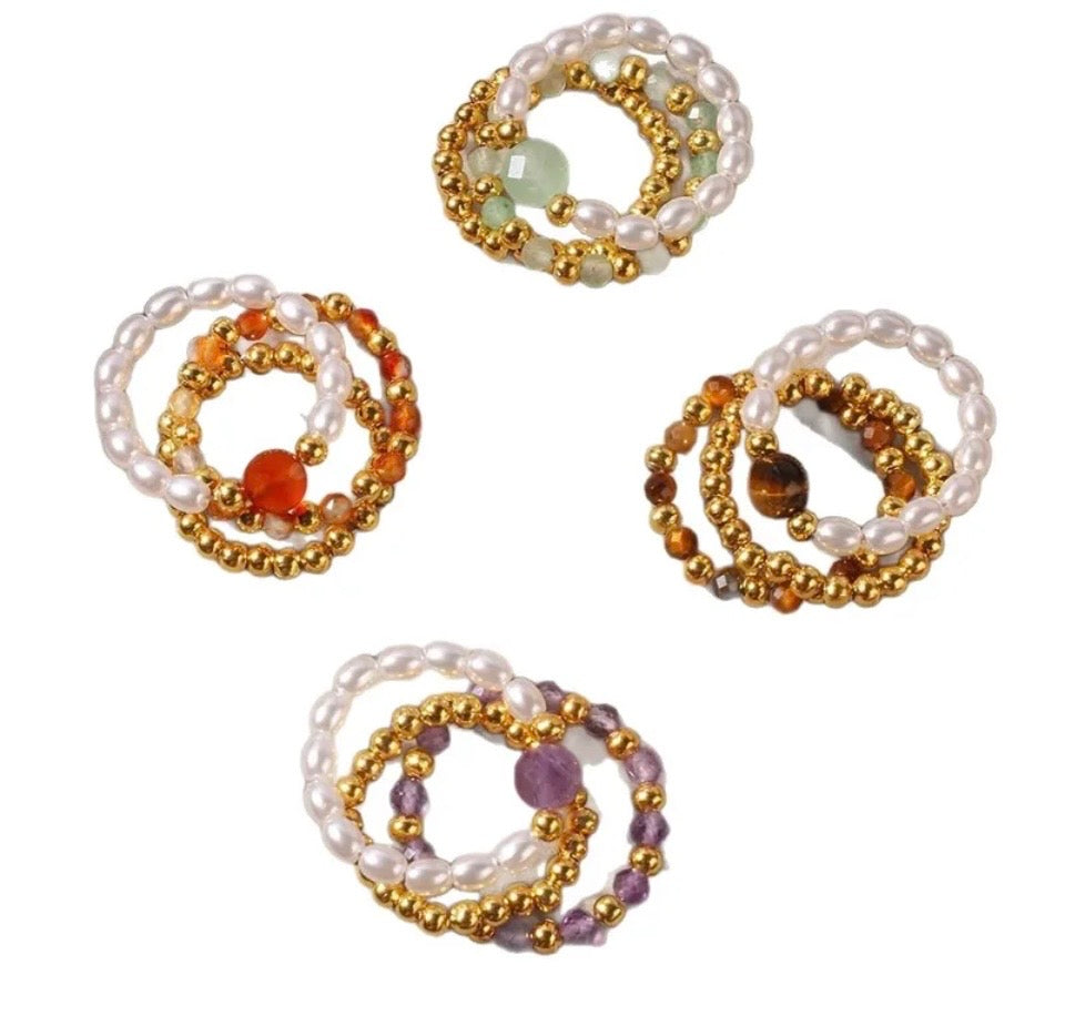 The Trinity Gem Ring Set