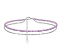 Boho Breeze Sterling Silver & Amethyst Anklet