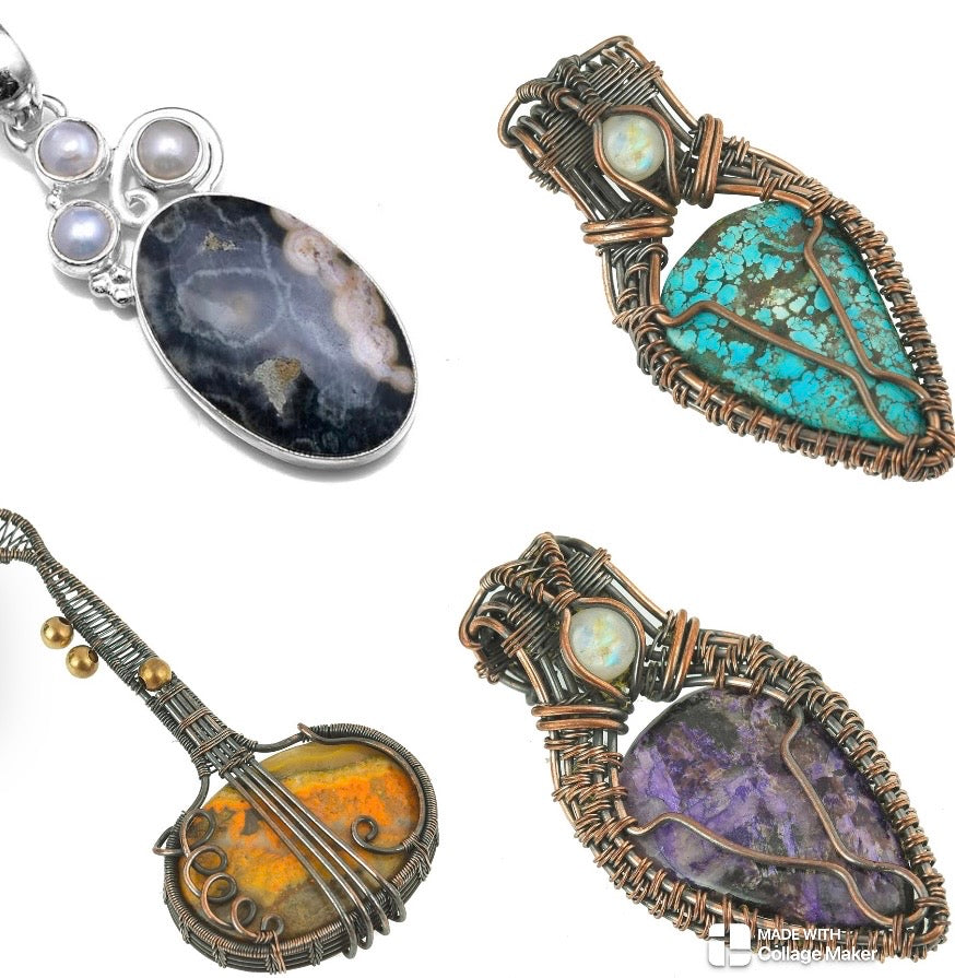 Earth & Element Wire-Wrapped Pendants