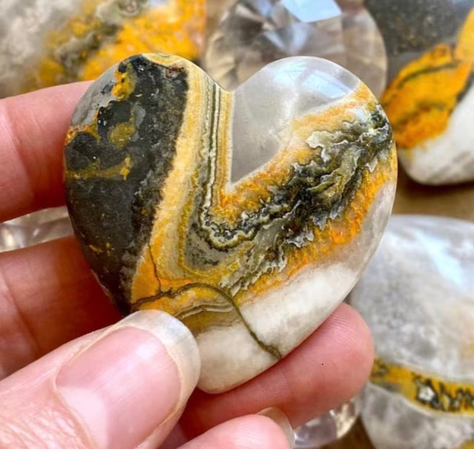 Ethically Sourced Bumblebee Jasper Heart (50g)