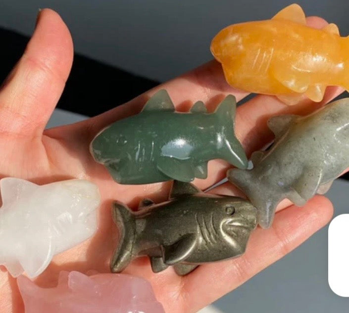 Mystery Crystal Shark Carvings