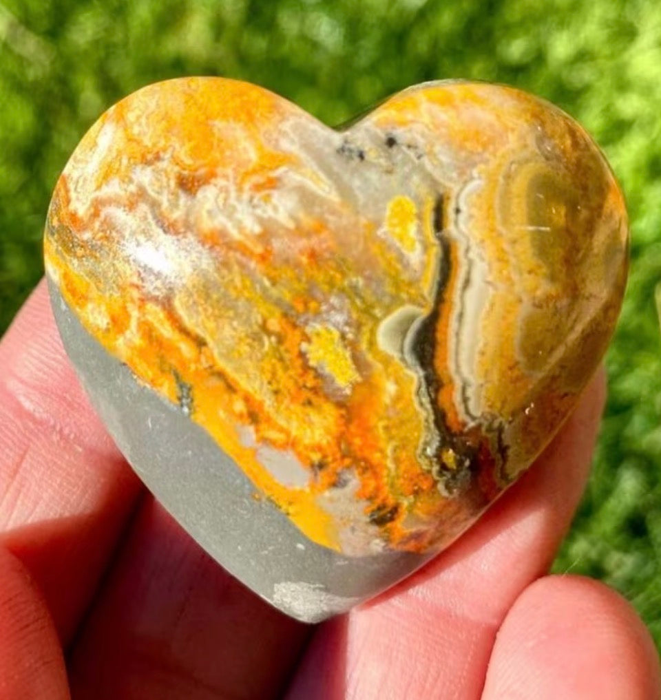 Ethically Sourced Bumblebee Jasper Heart (50g)