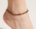 Faceted Tiger's Eye Minimalist Anklet