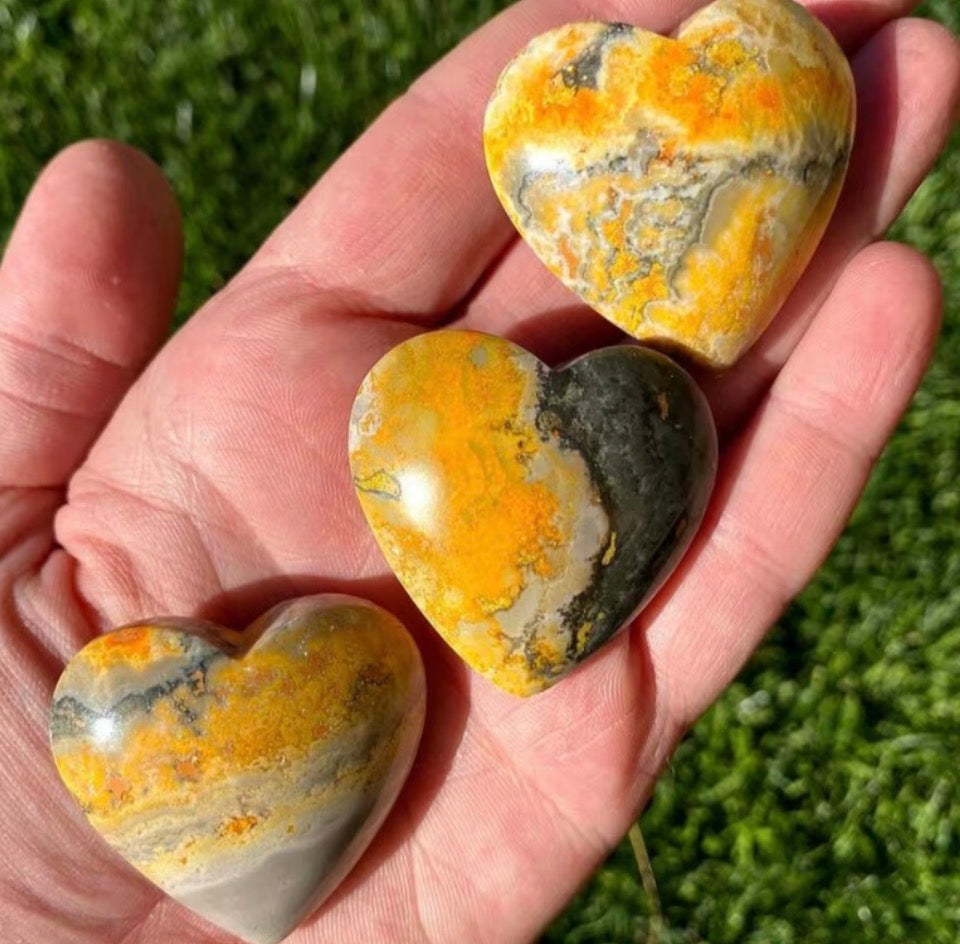 Ethically Sourced Bumblebee Jasper Heart (50g)