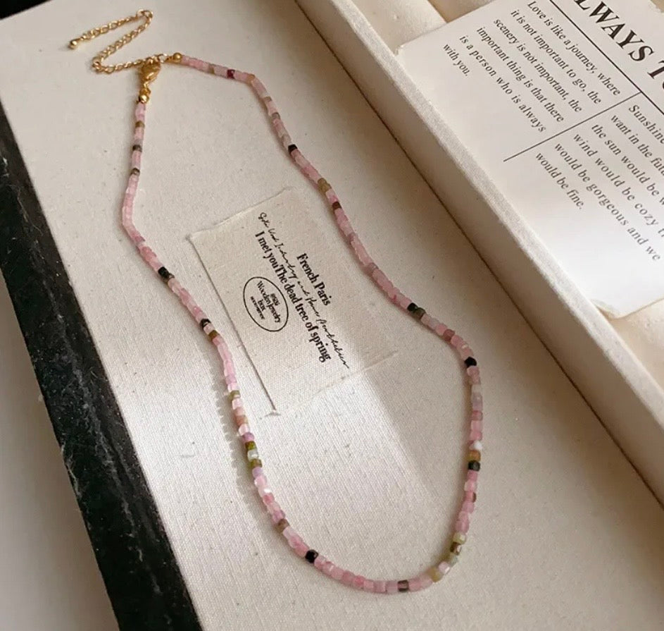 Pastel Tourmaline Confetti Choker