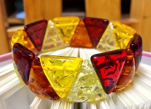 Baltic Sunburst Geometric Amber Bracelet