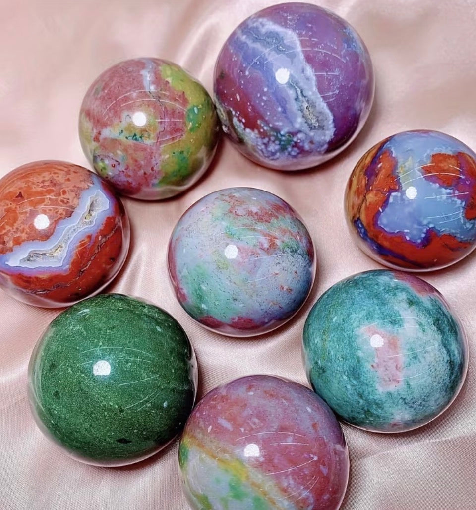 Tidal Orb Ocean Jasper Sphere