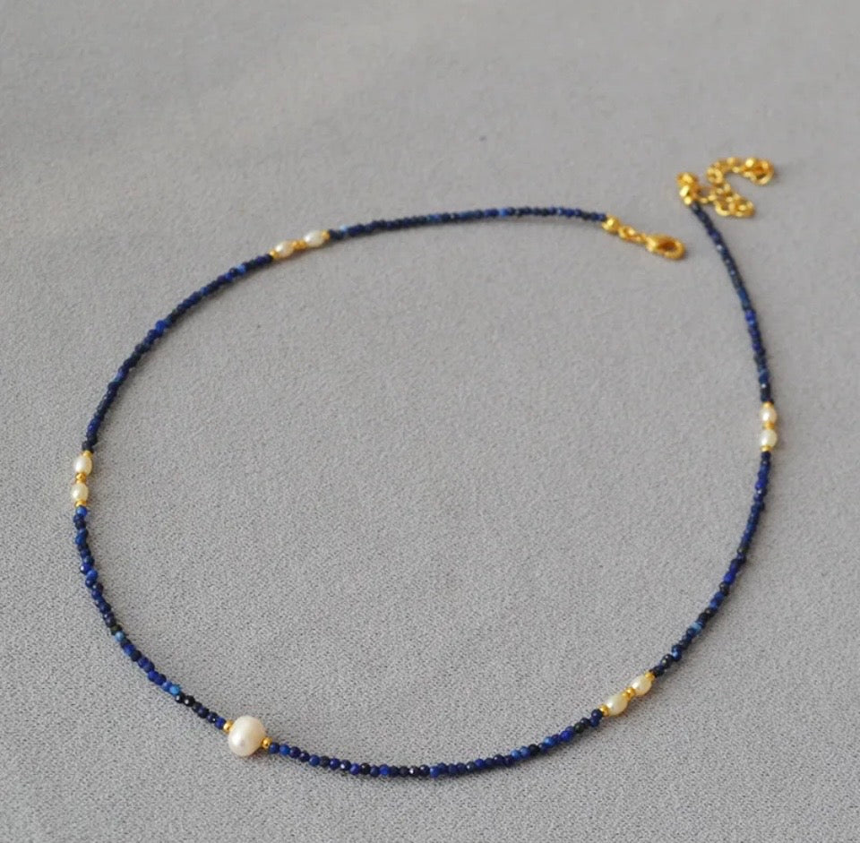 Lapis & Luster Beaded Collar