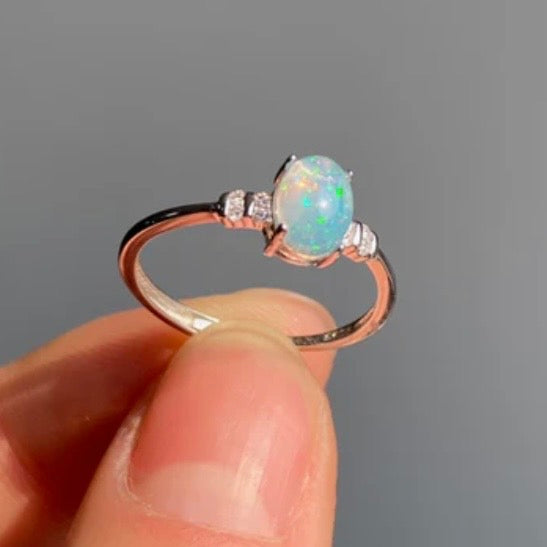 The "Aura Bloom" Adjustable Moonstone Ring