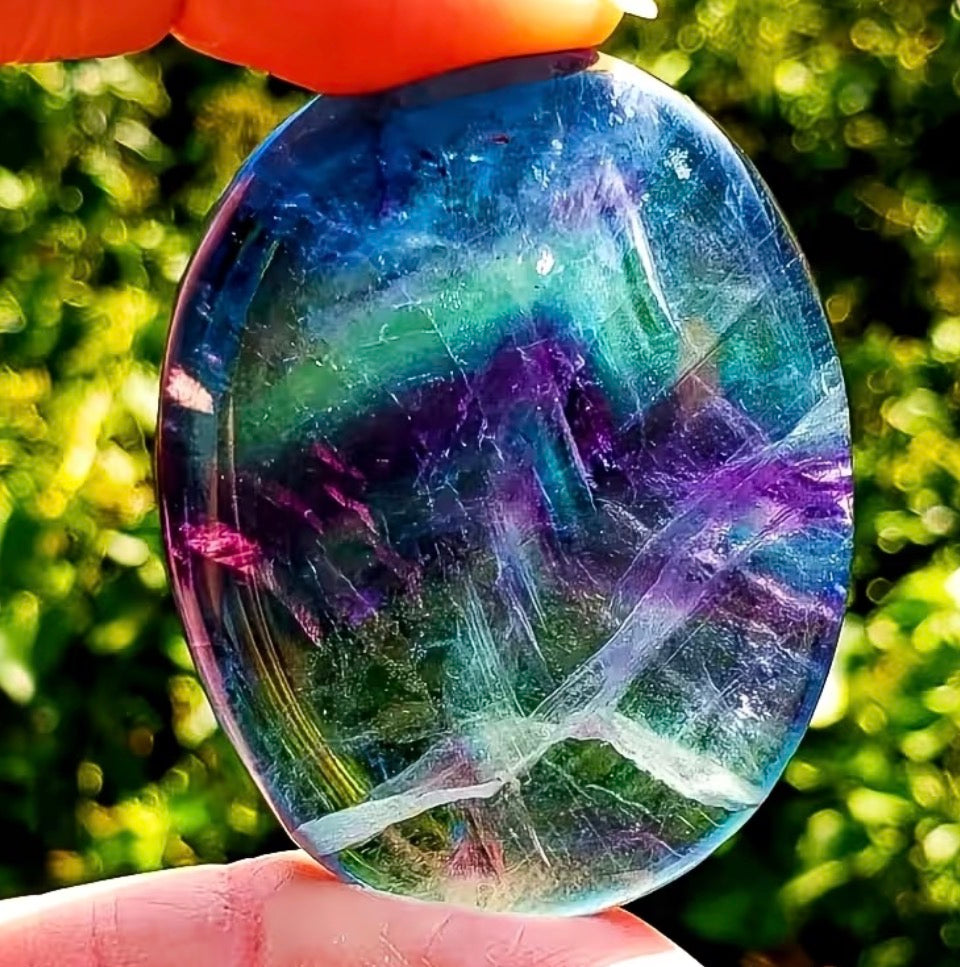 Rainbow Fluorite Palm Stone