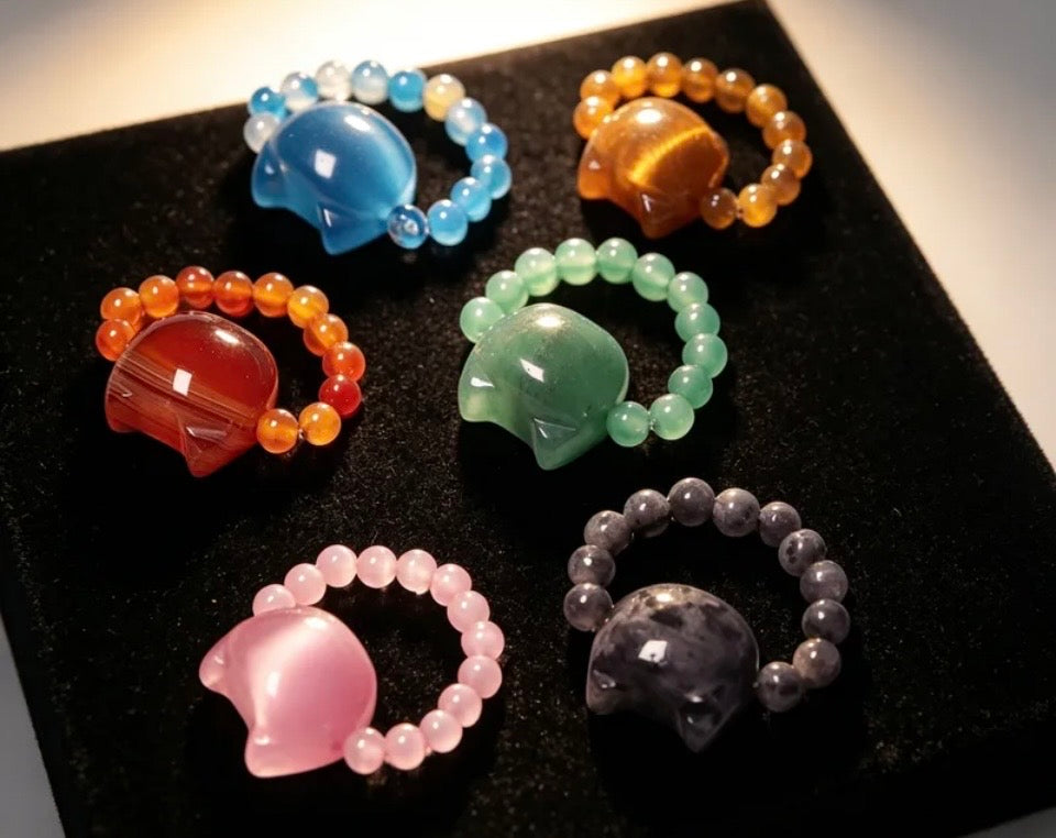 Luna Cat Gemstone Ring