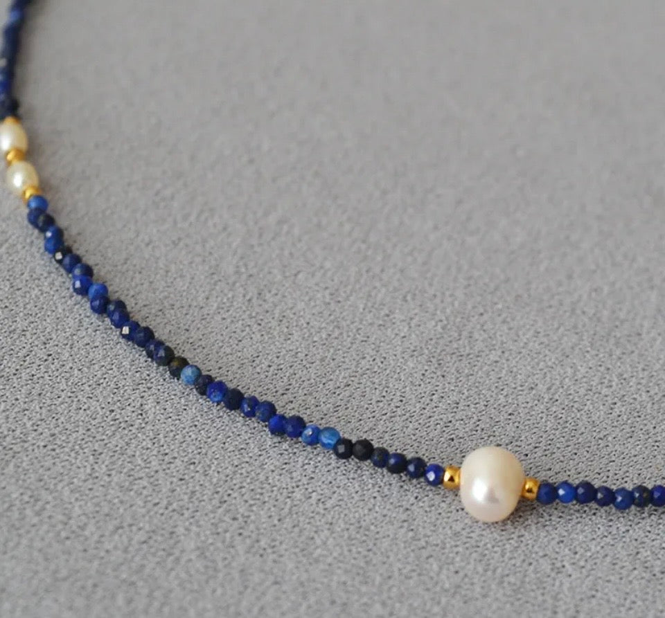 Lapis & Luster Beaded Collar
