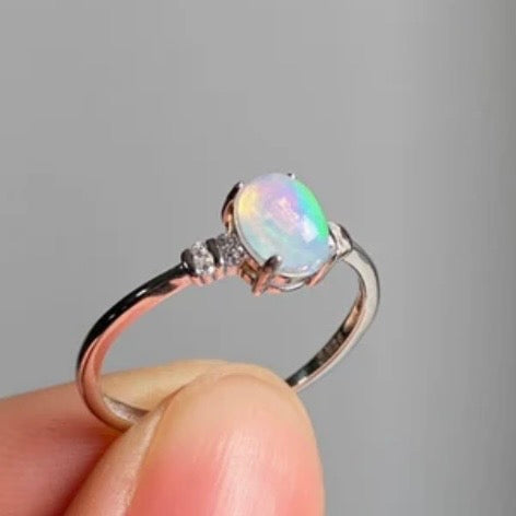 The "Aura Bloom" Adjustable Moonstone Ring