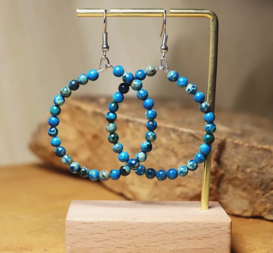 Cerulean Shore Apatite Hoops