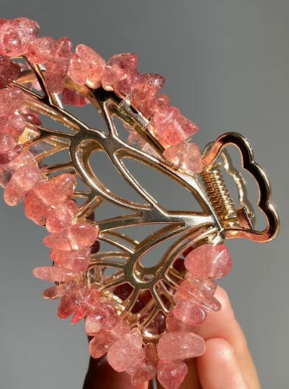 Flutter & Flash: Crystal Chip Butterfly Hair Clips