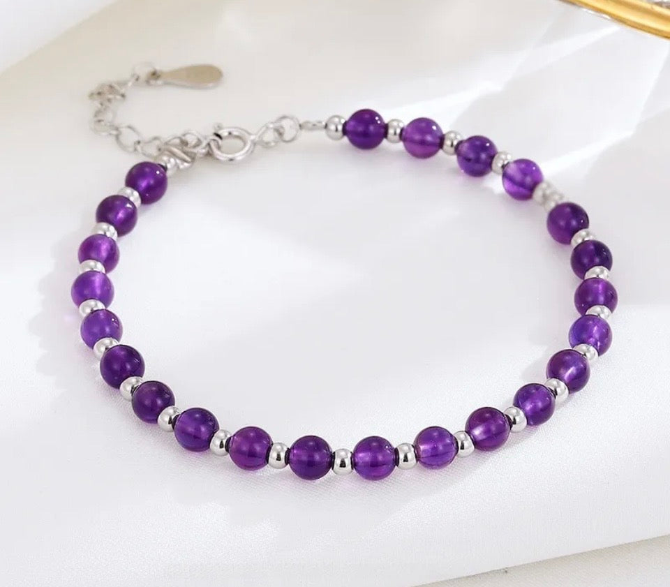 The Twilight Amethyst Sterling Filigree Link Bracelet