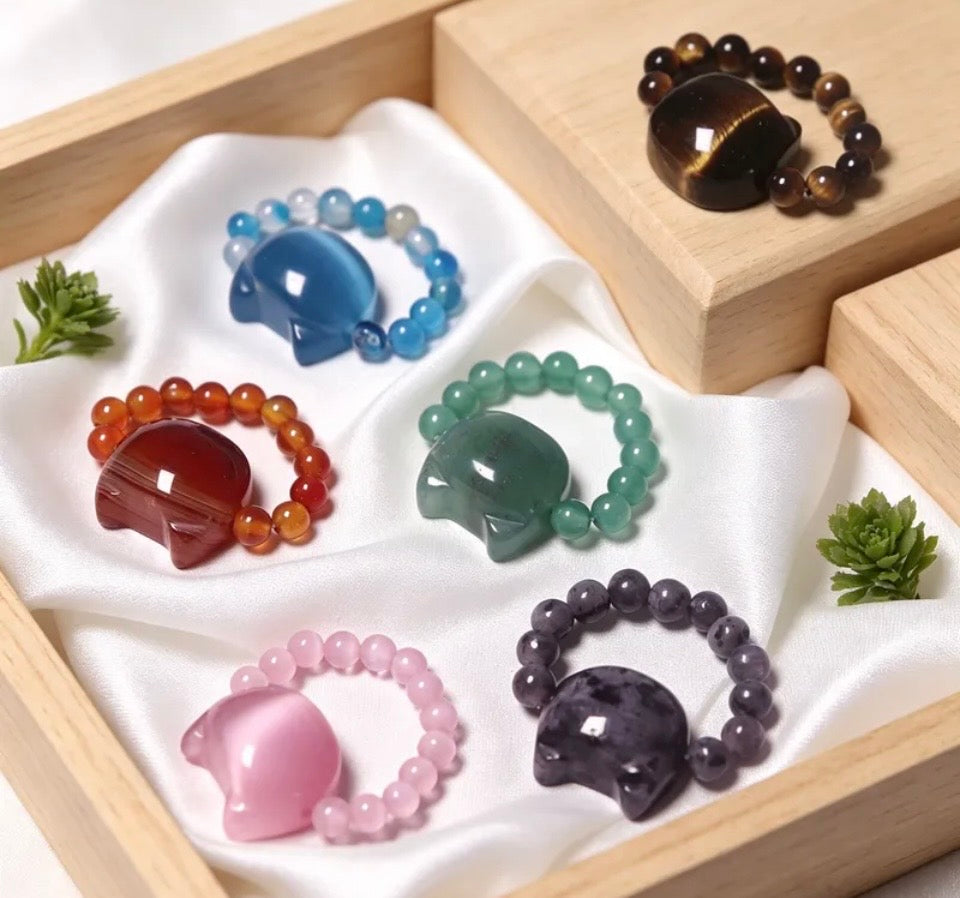 Luna Cat Gemstone Ring