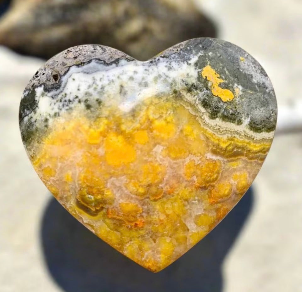 Ethically Sourced Bumblebee Jasper Heart (50g)