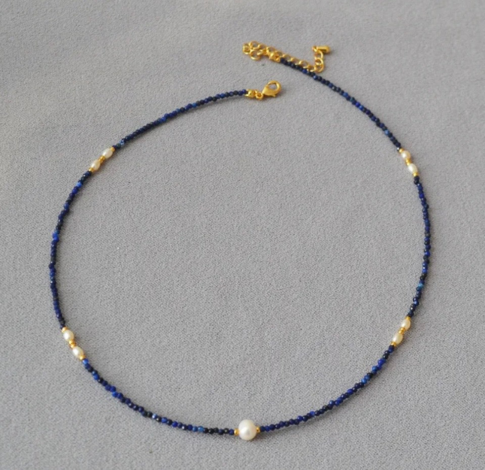 Lapis & Luster Beaded Collar