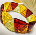 Baltic Sunburst Geometric Amber Bracelet
