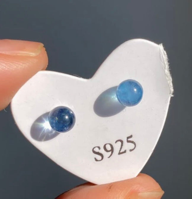 Sterling Silver Aquamarine Studs (6mm)