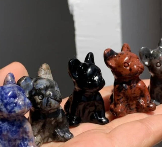 Mystery Crystal French Bulldog Carvings